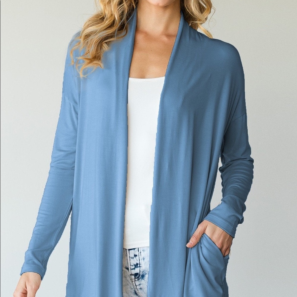Casual Cardigan Side Pockets - Picture 2 of 4